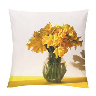 Personality  Beautiful Bouquet Of Spring Yellow Narcissus Flowers Or Daffodils. Pillow Covers