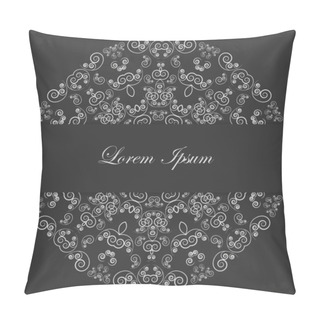 Personality  Black And White Card Design With Ornate Pattern Pillow Covers