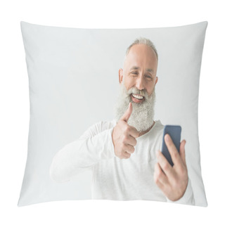 Personality  Man Taking Selfie On Smartphone Pillow Covers