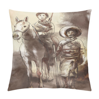Personality  Before Time In Mexico - An Hand Painted Vector Illustration Pillow Covers