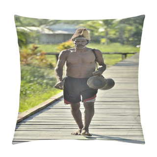 Personality  Man From The Tribe Of Asmat Pillow Covers