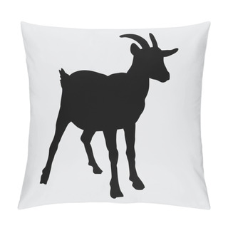 Personality  Goat Silhouette, Goat Isolated On White Background Pillow Covers