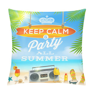 Personality Summer Holidays Greeting Design - Vector Illustration Pillow Covers