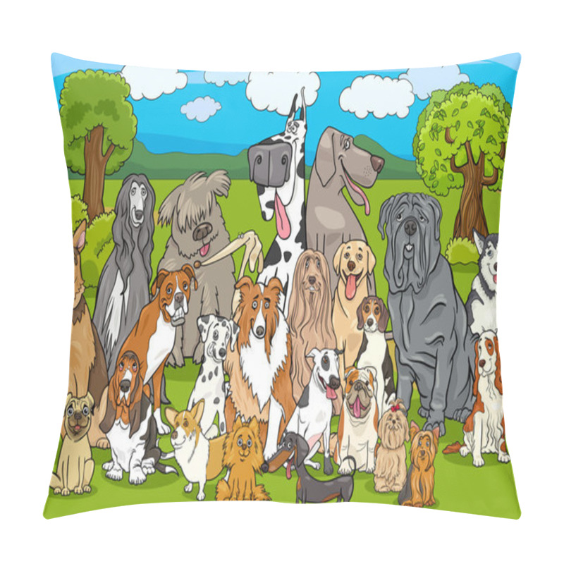 Personality  purebred dogs group cartoon pillow covers