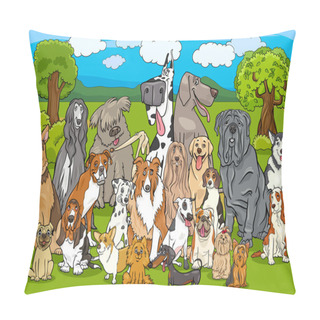 Personality  Purebred Dogs Group Cartoon Pillow Covers