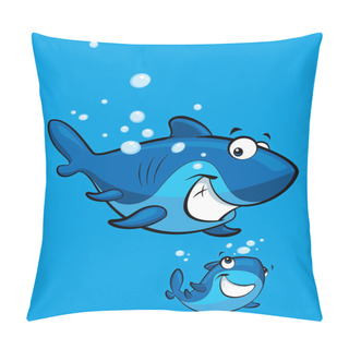 Personality  Cartoon Smiling Shark Family Pillow Covers