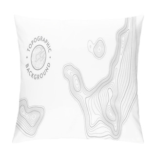 Personality  Vector Topographic Pattern Texture. Grey Contours Geographic Mountain Topography Vector Illustration. Map On Land Terrain Trails. Elevation Graphic Contour Height Lines. Topographic Map EPS 10. Pillow Covers