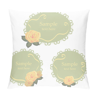 Personality  Vector Floral Lace Frames With Roses Pillow Covers