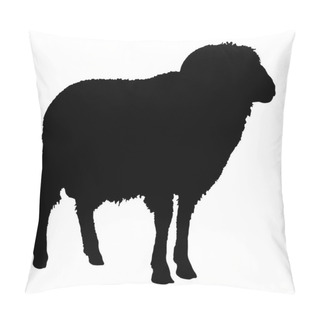 Personality  Ram Silhouette, Black Animal Image Isolated On White Pillow Covers