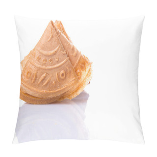 Personality  Kuih Kapit Or The Chinese Love Letter Biscuit Over White Pillow Covers