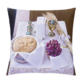 Personality  Symbols Of Religion : Bread And Wine Pillow Covers