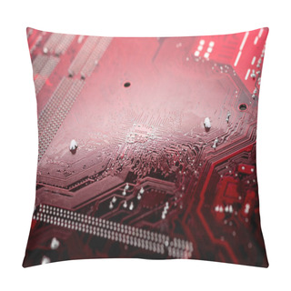 Personality  Red Computer Motherboard With Integrated Elements Pillow Covers