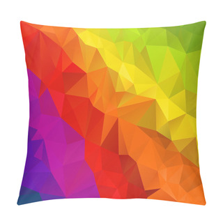 Personality  Vector Abstract Irregular Polygon Background With A Triangular Pattern In Diagonal Rainbow Spectrum Full Colors Pillow Covers