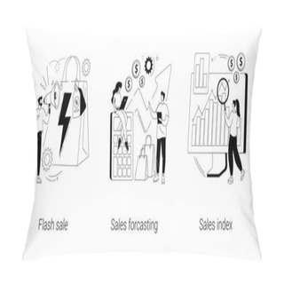 Personality  Retail Profit Plan Abstract Concept Vector Illustrations. Pillow Covers