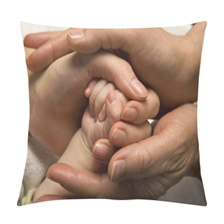 Personality  New-born Hand In Palm. Pillow Covers