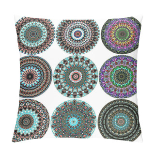Personality  Colorful Digital Art, Oriental Pattern, Geometric Texture, Mystical Motif, Abstract Background, Fantastic Design.  Pillow Covers