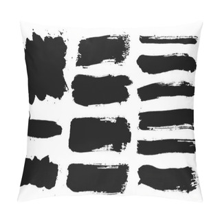 Personality  Brush Strokes Set Vector Painted Isolated Objects Pillow Covers