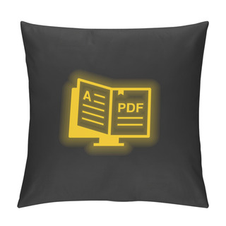 Personality  Book Yellow Glowing Neon Icon Pillow Covers