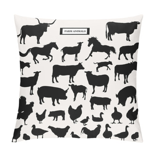 Personality  Farm Animals On A White Background  Pillow Covers