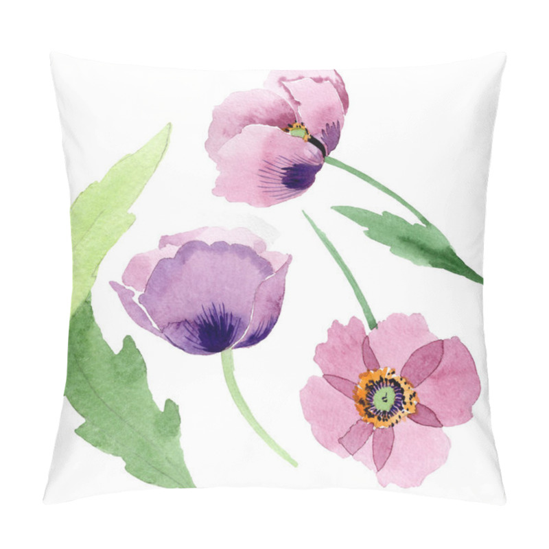 Personality  Beautiful burgundy poppy flowers isolated on white. Watercolor background illustration. Watercolour drawing fashion aquarelle isolated poppies illustration element. pillow covers