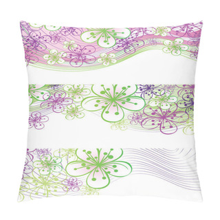 Personality  Spring Flowers And Line Border.Spring Design Element Pillow Covers