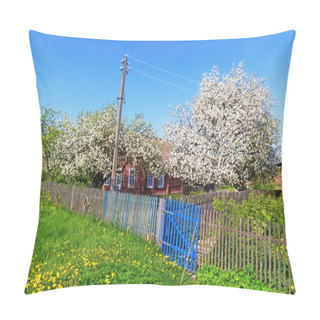 Personality  Spring Garden In The Village - Blooming Apple Trees. Pillow Covers