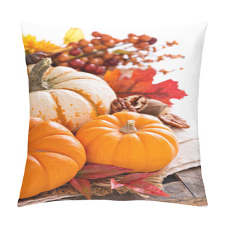 Personality  Pumpkin Still Life Isolated On White Pillow Covers