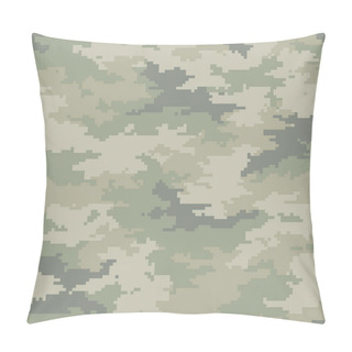 Personality  Digital Camouflage Pattern, Seamless Camo Texture. Abstract Pixelated Military Style Background. Easy To Edit Mosaic Vector Illustration Pillow Covers