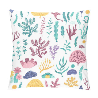 Personality  Seamless Pattern With Seaweeds And Corals Pillow Covers