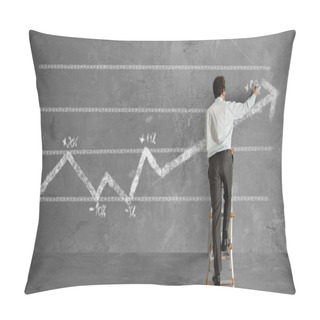 Personality  Businessman And Statistics Trend Pillow Covers