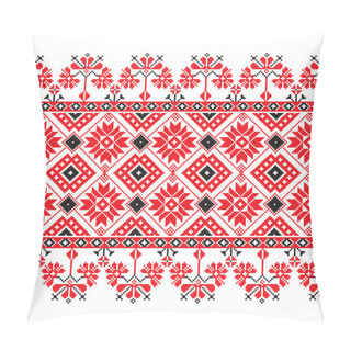Personality  Set Of Ethnic Ornament Pattern In Red, Black And White Colors Pillow Covers