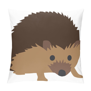Personality  Vector Illustration Of Cute Hedgehog Isolated On White Background. Pillow Covers