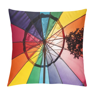 Personality  Sunlight Shining Through Multi-Colored Patio Umbrella  Pillow Covers