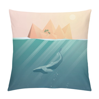 Personality  Summer Background With Underwater Seascape Scene And Sunbeams In The Ocean. Pillow Covers