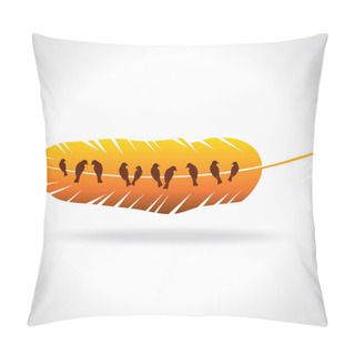 Personality  Vector Birds Sitting On Wire Pillow Covers