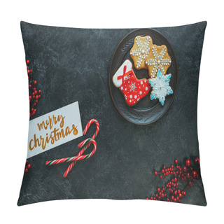 Personality  Christmas Gingerbreads And Greeting Card Pillow Covers