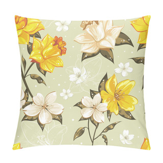 Personality Elegant Spring Floral Seamless Pattern Pillow Covers