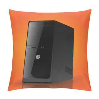 Personality  Vector Illustration Of A Black Computer Case. Pillow Covers