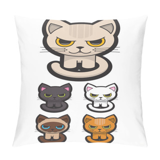 Personality  Set Of Five Adorable Cats Pillow Covers