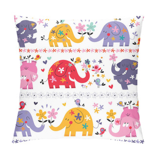 Personality  Cute Elephants Seamless Pattern Pillow Covers