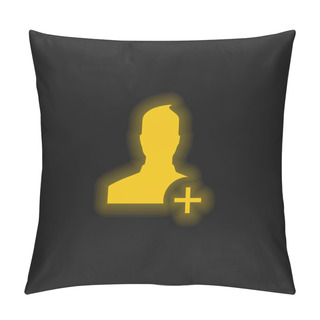 Personality  Add User To Social Network Yellow Glowing Neon Icon Pillow Covers