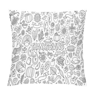 Personality  Sketchy Vector Hand Drawn Doodle Cartoon Set Of Objects  Pillow Covers