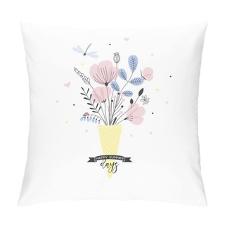 Personality  Floral Ice Cream Greeting Card Pillow Covers