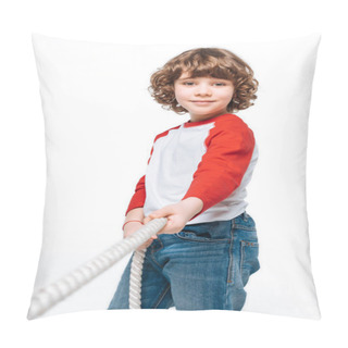 Personality  Cute Boy Play Tug Of War Pillow Covers