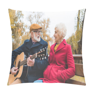 Personality  Senior Couple With Acoustic Guitar Pillow Covers