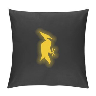 Personality  Bird Shape Yellow Glowing Neon Icon Pillow Covers