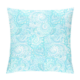 Personality  Gentle Seamless Light Blue Background In Ornate Ornamental Style Pillow Covers