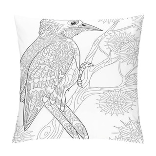 Personality  Zentangle Stylized Woodpecker Pillow Covers