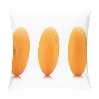 Personality  Close Up View Of Wholesome Oranges Isolated On White Pillow Covers