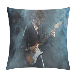 Personality  Psychedelic Rock Guitarist With Long Brown Hair And Beard. Dress Pillow Covers